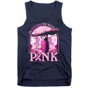 In October We Wear Pink Sugar Skull Lady Breast Cancer Awareness Tank Top