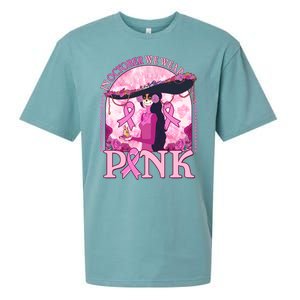 In October We Wear Pink Sugar Skull Lady Breast Cancer Awareness Sueded Cloud Jersey T-Shirt