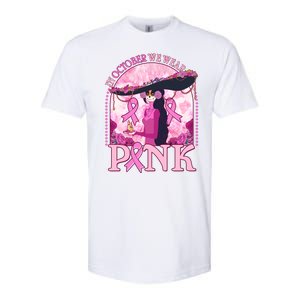 In October We Wear Pink Sugar Skull Lady Breast Cancer Awareness Softstyle CVC T-Shirt