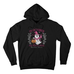 In October We Wear Pin.K Ghost Witch Breast Cancer Awareness Hoodie