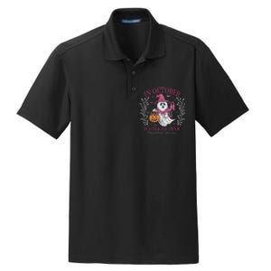 In October We Wear Pin.K Ghost Witch Breast Cancer Awareness Dry Zone Grid Polo