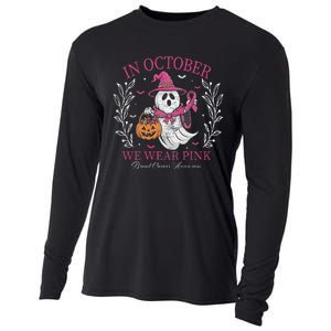 In October We Wear Pin.K Ghost Witch Breast Cancer Awareness Cooling Performance Long Sleeve Crew