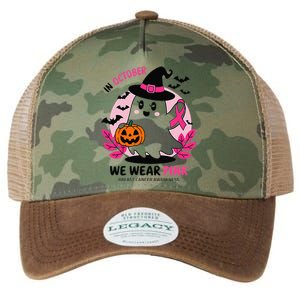 In October We Wear Pin.K Ghost Witch Breast Cancer Awareness Legacy Tie Dye Trucker Hat