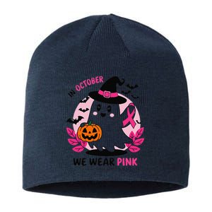 In October We Wear Pin.K Ghost Witch Breast Cancer Awareness Sustainable Beanie