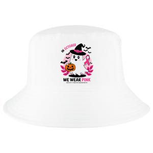 In October We Wear Pin.K Ghost Witch Breast Cancer Awareness Cool Comfort Performance Bucket Hat