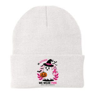 In October We Wear Pin.K Ghost Witch Breast Cancer Awareness Knit Cap Winter Beanie