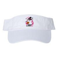 In October We Wear Pin.K Ghost Witch Breast Cancer Awareness Valucap Bio-Washed Visor