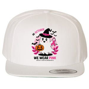 In October We Wear Pin.K Ghost Witch Breast Cancer Awareness Wool Snapback Cap