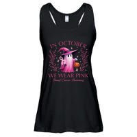 In October We Wear Ghost Witch Breast Cancer Awareness Ladies Essential Flowy Tank