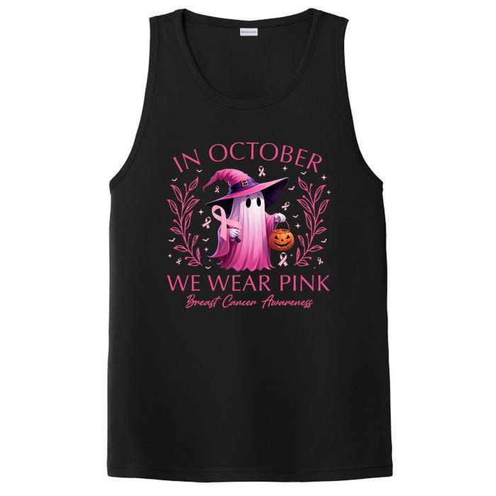 In October We Wear Ghost Witch Breast Cancer Awareness PosiCharge Competitor Tank