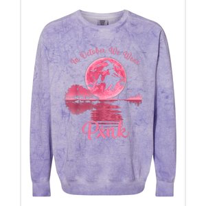 In October We Wear P.I.N.K Witch Breast Cancer Halloween Colorblast Crewneck Sweatshirt