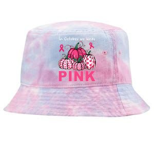 In October We Wear Pumpkin Breast Cancer Awareness Tie-Dyed Bucket Hat