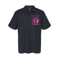 In October We Wear Ribbon pink Halloween Witch Breast Cancer Softstyle Adult Sport Polo