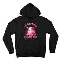 In October We Wear P.I.N.K Ghost Witch Breast Cancer Awareness Hoodie