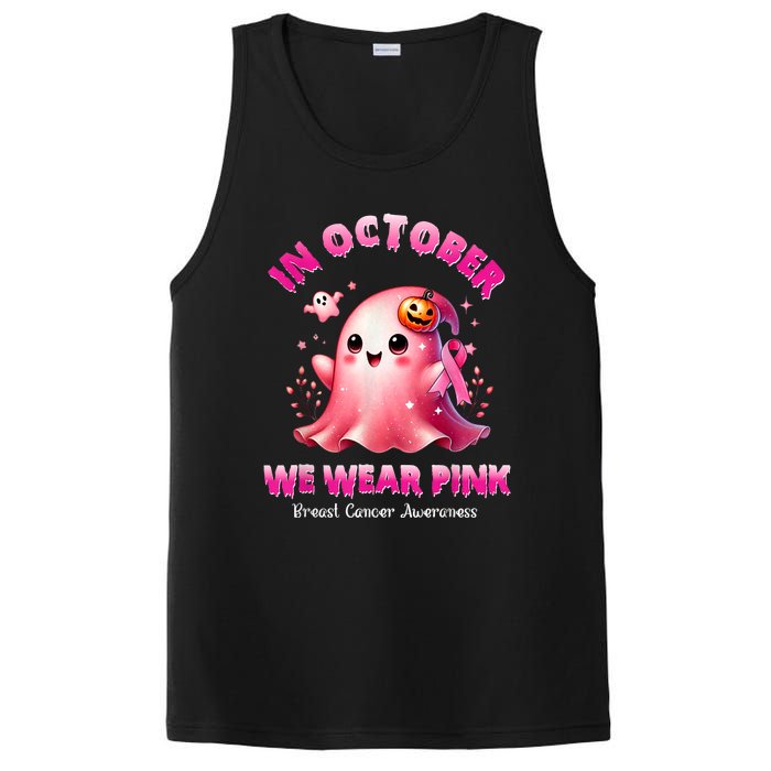 In October We Wear P.I.N.K Ghost Witch Breast Cancer Awareness PosiCharge Competitor Tank