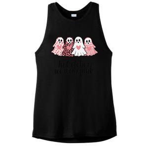 In October We Wear Pin.K Ghost Witch Breast Cancer Awareness Ladies PosiCharge Tri-Blend Wicking Tank