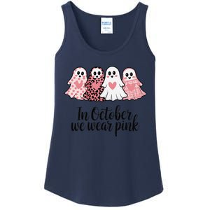 In October We Wear Pin.K Ghost Witch Breast Cancer Awareness Ladies Essential Tank