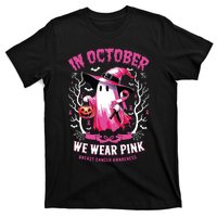 In October We Wear Ghost Witch Breast Cancer Awareness T-Shirt