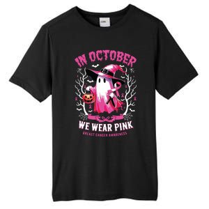 In October We Wear Ghost Witch Breast Cancer Awareness Tall Fusion ChromaSoft Performance T-Shirt