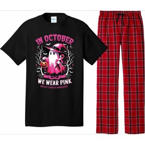 In October We Wear Ghost Witch Breast Cancer Awareness Pajama Set