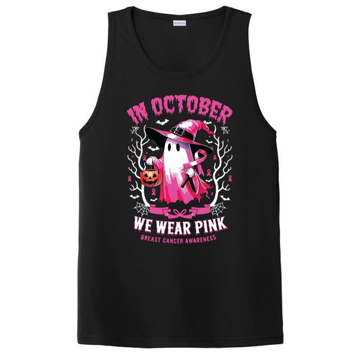 In October We Wear Ghost Witch Breast Cancer Awareness PosiCharge Competitor Tank