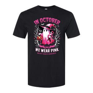 In October We Wear Ghost Witch Breast Cancer Awareness Softstyle CVC T-Shirt