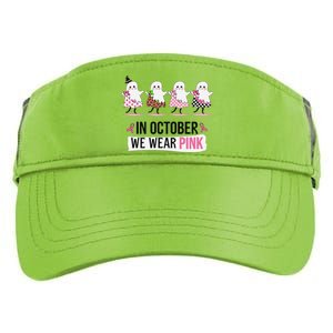 In October We Wear Pin.K Ghost Witch Breast Cancer Awareness Adult Drive Performance Visor