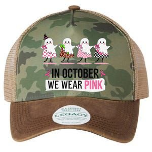 In October We Wear Pin.K Ghost Witch Breast Cancer Awareness Legacy Tie Dye Trucker Hat