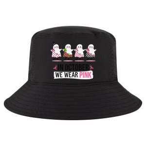 In October We Wear Pin.K Ghost Witch Breast Cancer Awareness Cool Comfort Performance Bucket Hat