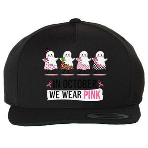 In October We Wear Pin.K Ghost Witch Breast Cancer Awareness Wool Snapback Cap