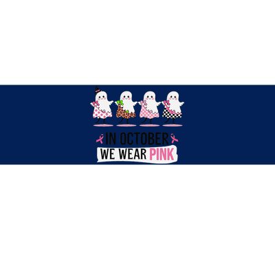 In October We Wear Pin.K Ghost Witch Breast Cancer Awareness Bumper Sticker