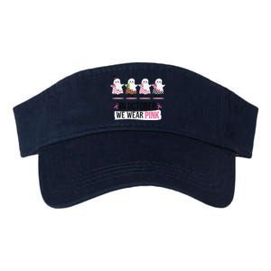 In October We Wear Pin.K Ghost Witch Breast Cancer Awareness Valucap Bio-Washed Visor