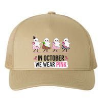 In October We Wear Pin.K Ghost Witch Breast Cancer Awareness Yupoong Adult 5-Panel Trucker Hat