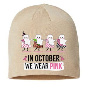 In October We Wear Pin.K Ghost Witch Breast Cancer Awareness Sustainable Beanie