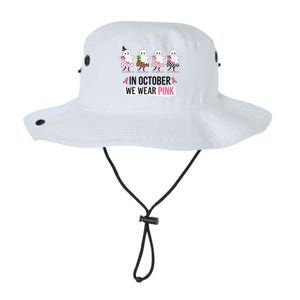 In October We Wear Pin.K Ghost Witch Breast Cancer Awareness Legacy Cool Fit Booney Bucket Hat