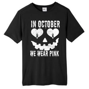 In October We Wear Pink Breast Cancer Jackolantern Halloween Tall Fusion ChromaSoft Performance T-Shirt