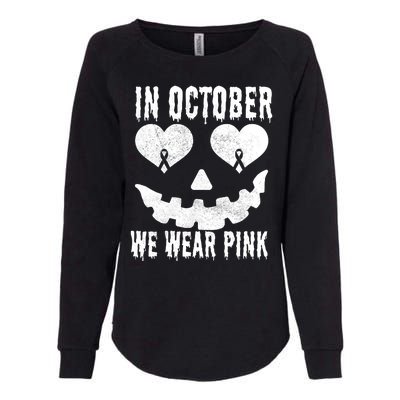 In October We Wear Pink Breast Cancer Jackolantern Halloween Womens California Wash Sweatshirt