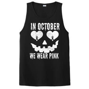 In October We Wear Pink Breast Cancer Jackolantern Halloween PosiCharge Competitor Tank