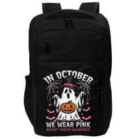 In October We Wear Pin.K Ghost Witch Breast Cancer Awareness Impact Tech Backpack