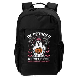 In October We Wear Pin.K Ghost Witch Breast Cancer Awareness Daily Commute Backpack