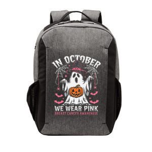 In October We Wear Pin.K Ghost Witch Breast Cancer Awareness Vector Backpack