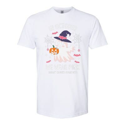 In October We Wear Pin.K Ghost Witch Breast Cancer Awareness Softstyle® CVC T-Shirt