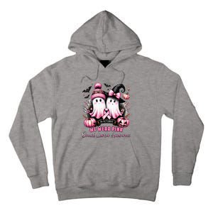 In October We Wear Ghost Witch Breast Cancer Awareness Tall Hoodie