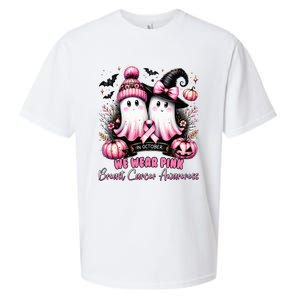 In October We Wear Ghost Witch Breast Cancer Awareness Sueded Cloud Jersey T-Shirt