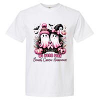 In October We Wear Ghost Witch Breast Cancer Awareness Garment-Dyed Heavyweight T-Shirt