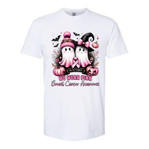 In October We Wear Ghost Witch Breast Cancer Awareness Softstyle CVC T-Shirt