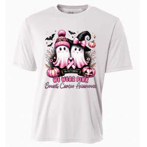 In October We Wear Ghost Witch Breast Cancer Awareness Cooling Performance Crew T-Shirt