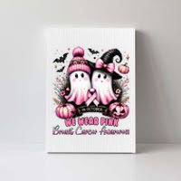 In October We Wear Ghost Witch Breast Cancer Awareness Canvas