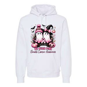 In October We Wear Ghost Witch Breast Cancer Awareness Premium Hoodie