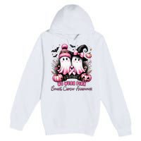 In October We Wear Ghost Witch Breast Cancer Awareness Premium Pullover Hoodie